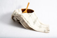 Load image into Gallery viewer, Natural and Olive Green Tea Towel (Organic Materials)