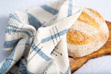 Load image into Gallery viewer, These unique yet functional tea towels are large enough to have multiple uses.  Here, I&#39;ve used the tea towel as a bread cloth to cover a freshly baked whole wheat and rye sourdough bread loaf.  Image by Second Star Photography, Whitecourt, Alberta.

