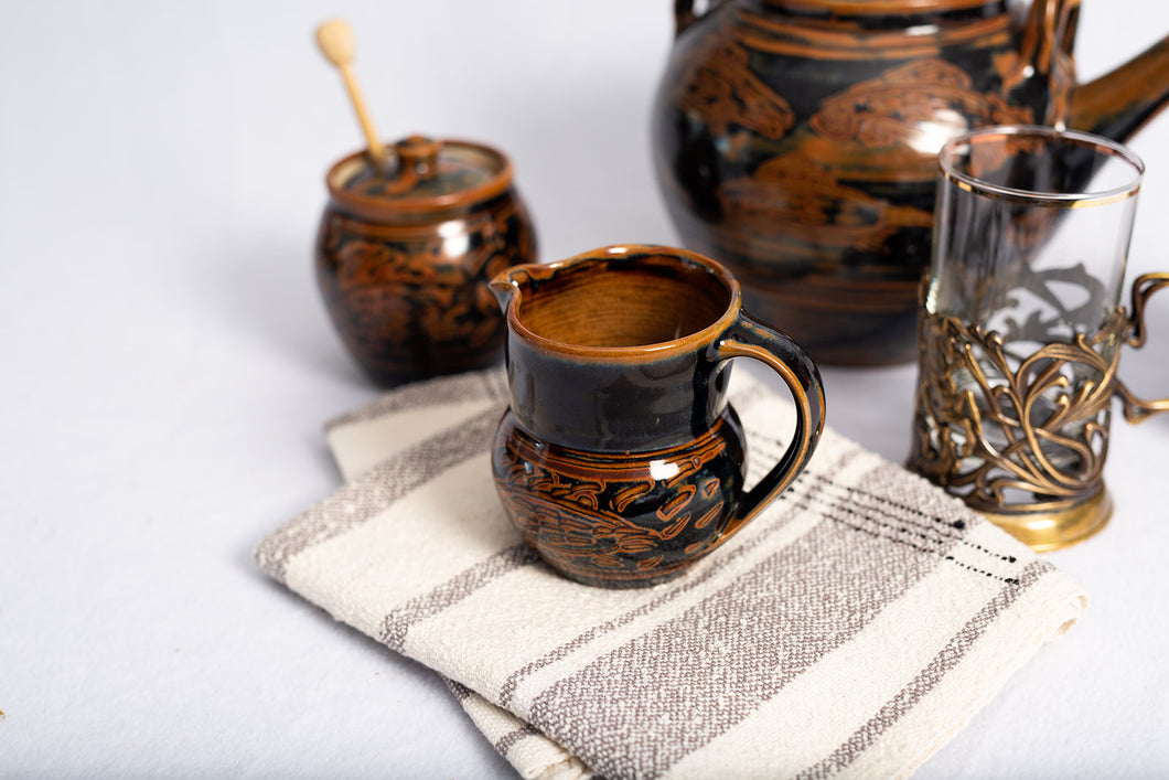 Natural and Gray Tea Towel